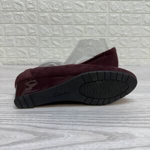 Collection by Clarks Mallory Berry Wedge Shoes WMN US8M Burgundy Pull-On Slip-On